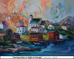 Evening Fades to Night at Salvage, Oil on Canvas